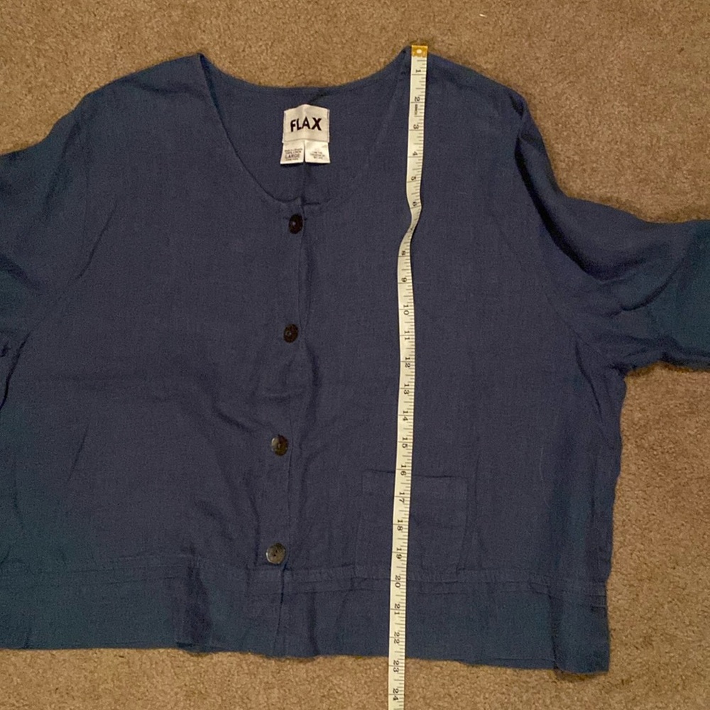 Flax linen cropped jacket - Picture 9 of 10